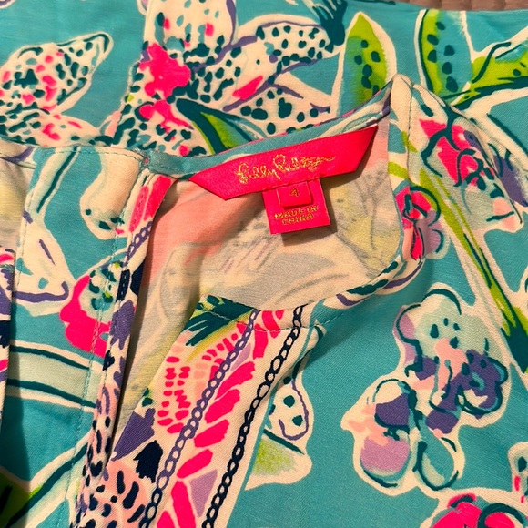 LILLY PULITZER KELBY STRETCH SHIFT DRESS BALI BLUE SWAY THIS WAY ENGINEERED - Picture 6 of 6